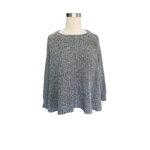 Madewell Gray Linen Blend Swing Crop Marled Sweater C0358 Size Large - Picture 4 of 11